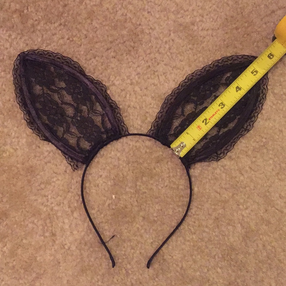 Black Lace Headband Bunny Ears